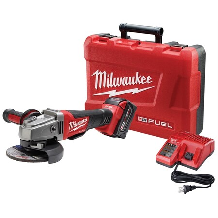 Milwaukee Tool M18 FUEL 4.5 - 5 in. Grinder with Paddle Switch w/ (1) REDLITHIUM XC5.0 Battery Kit 2780-21